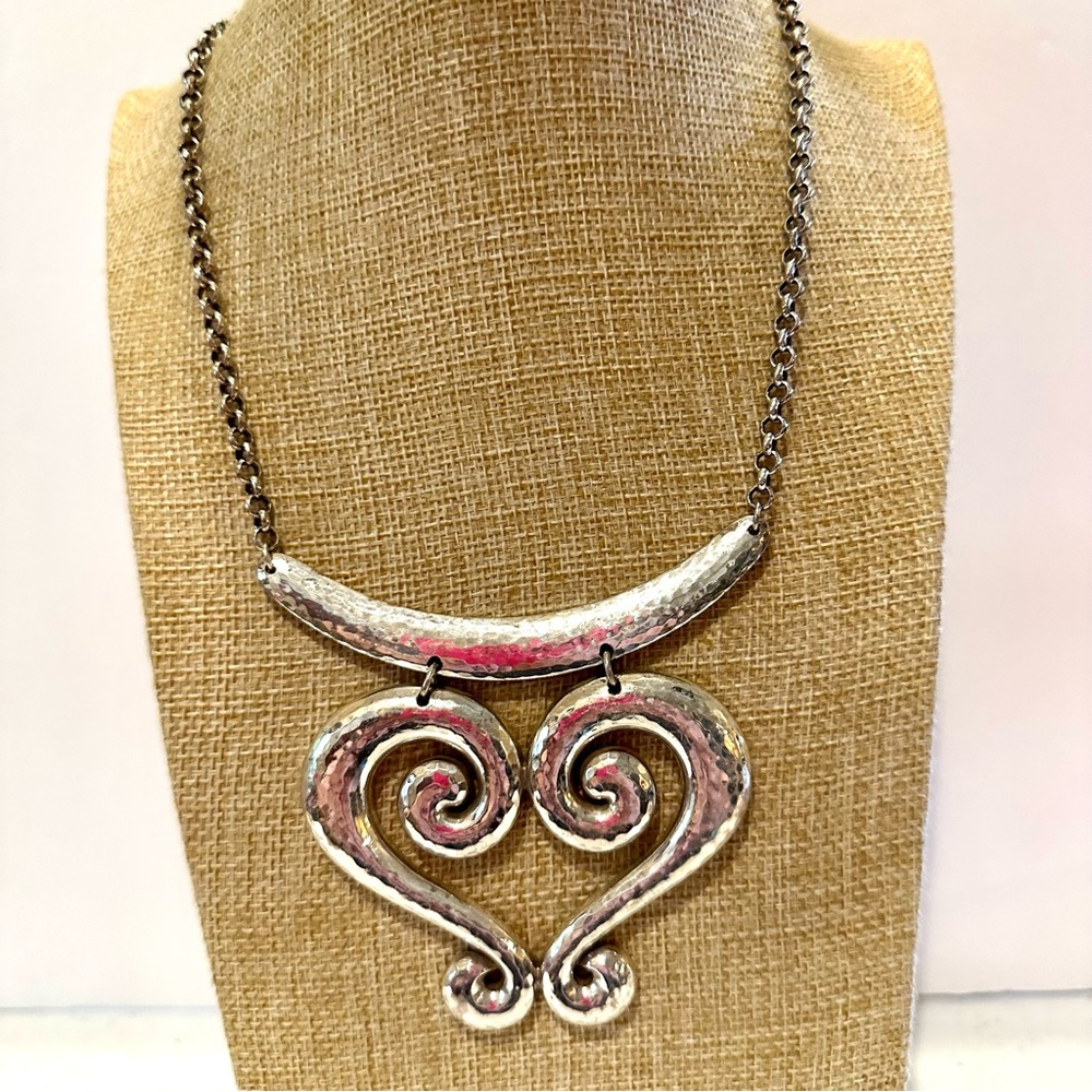 Brighton Statement Necklace “Genoa Scroll” Large … - image 3